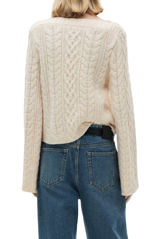 Mango Twisted Flare Sleeve Sweater In Ecru