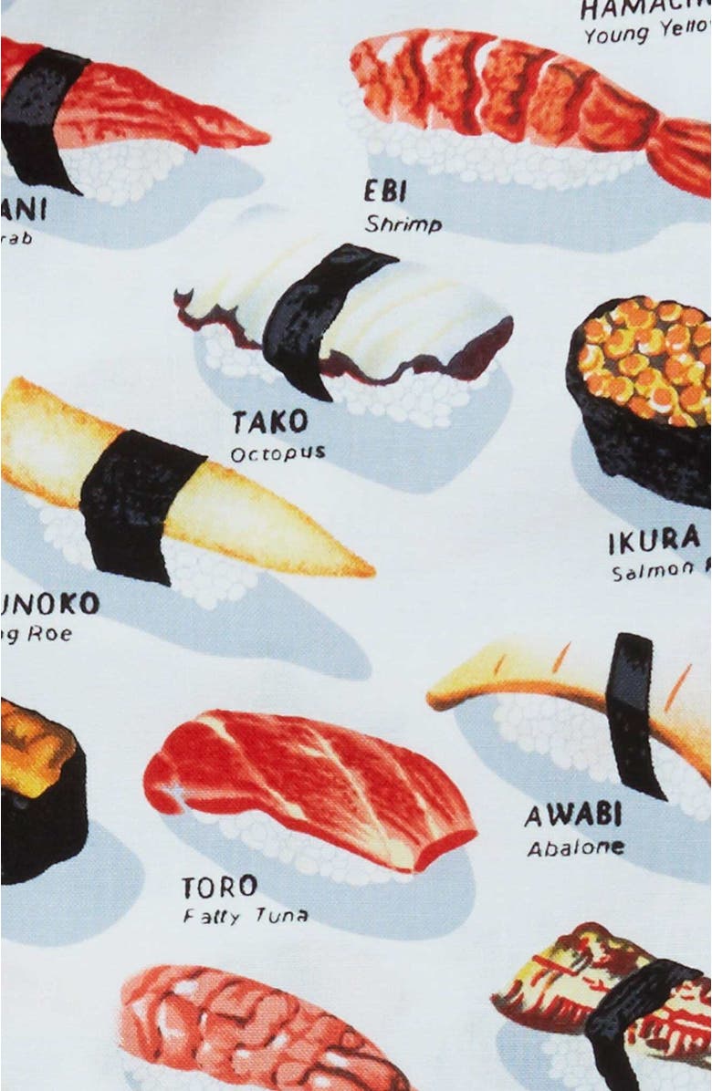 The Cat's Pajamas Pima Knit Pajama Print Set, Alternate, color, Sushi White