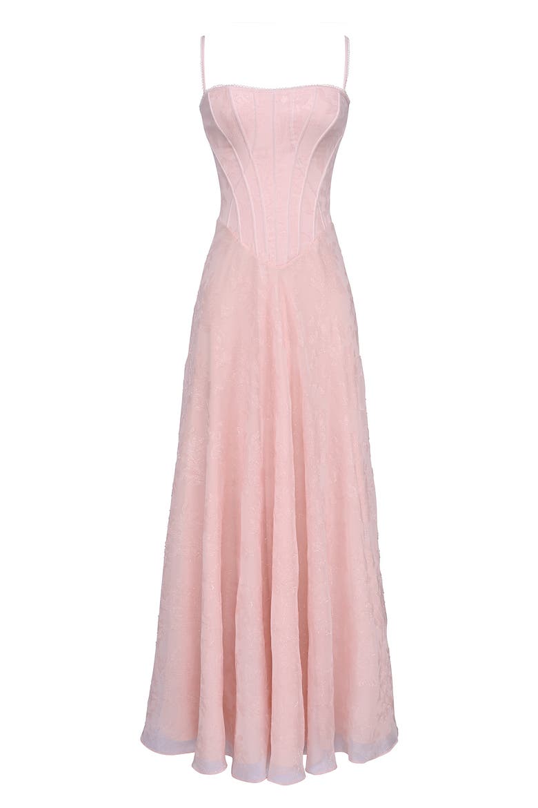 Esme Fil Coupé Chiffon Gown, Alternate, color, BLUSH PINK