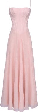 HOUSE OF CB Esme Fil Coupé Chiffon Gown