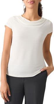 KASPER Cap Sleeve Cowl Neck Top