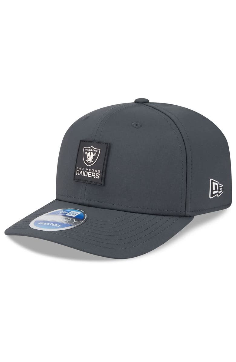 New Era Men's New Era Charcoal Las Vegas Raiders 2025 Sideline Cold Weather 9SEVENTY Adjustable Hat, Main, color, Charcoal