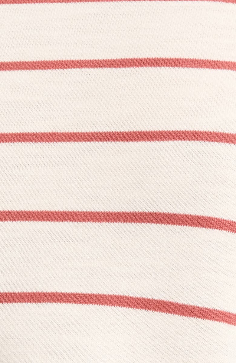 Marine Layer Luxe Stripe Tiered Sueded Cotton Dress, Alternate, color, Withered Rose Stripe