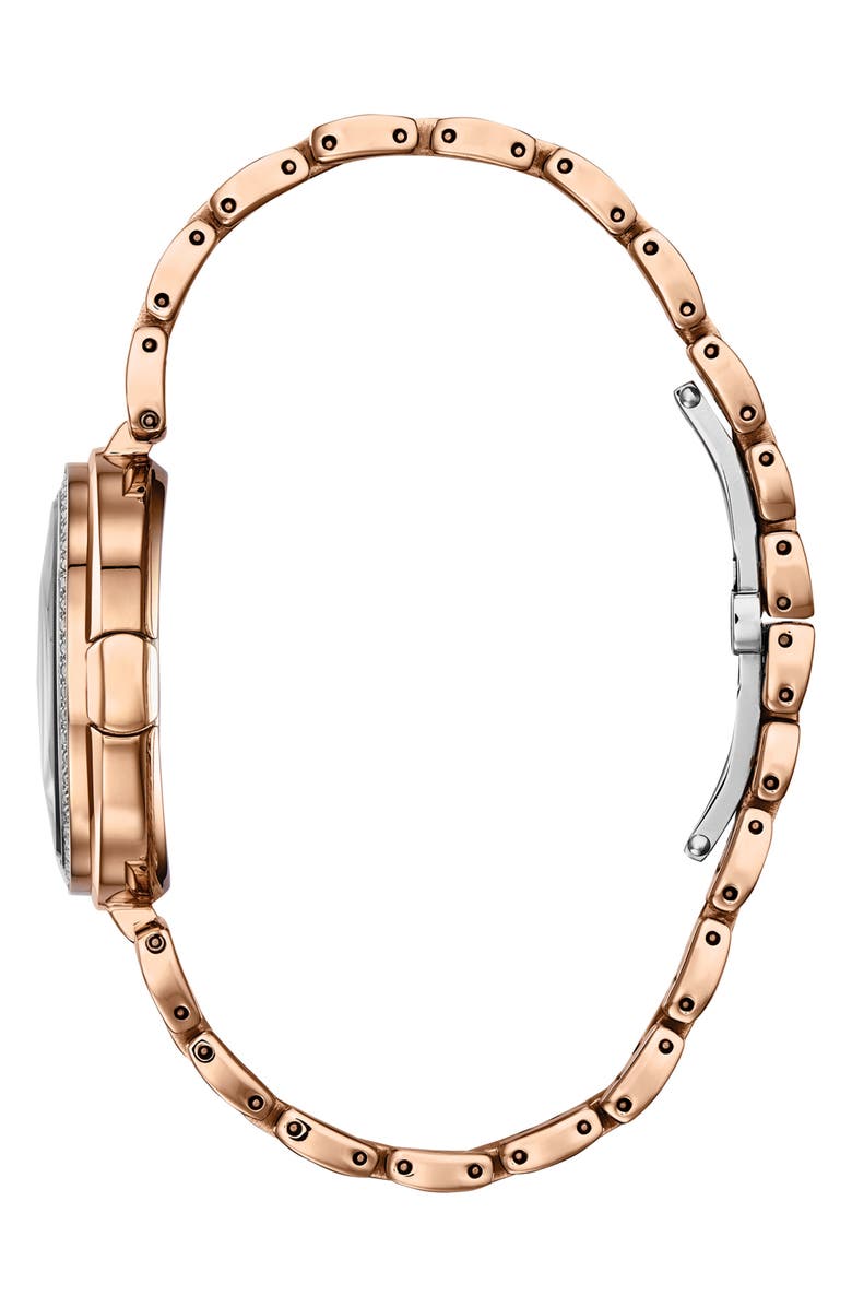 Citizen Capella Collection Eco-Drive Diamond Bezel Bracelet Watch, 34mm, Alternate, color, Rose Gold