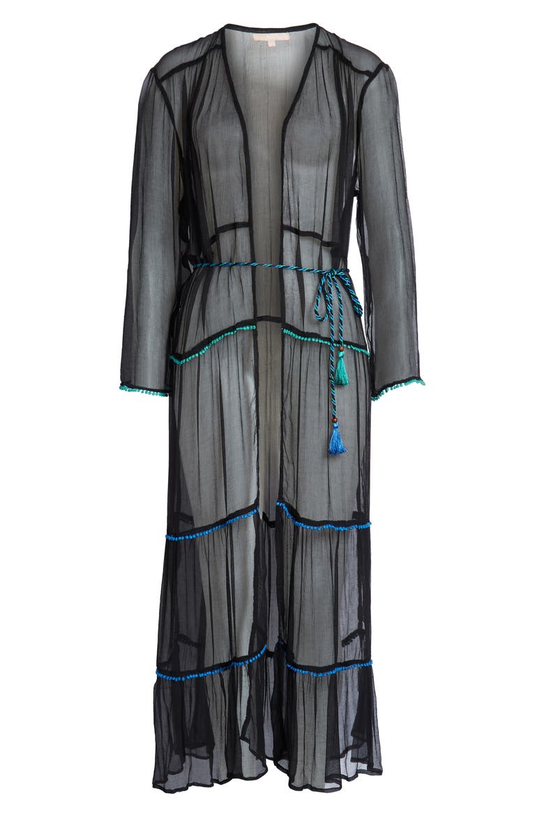 NFC Foxtrot Sheer Duster, Alternate, color, BLACK