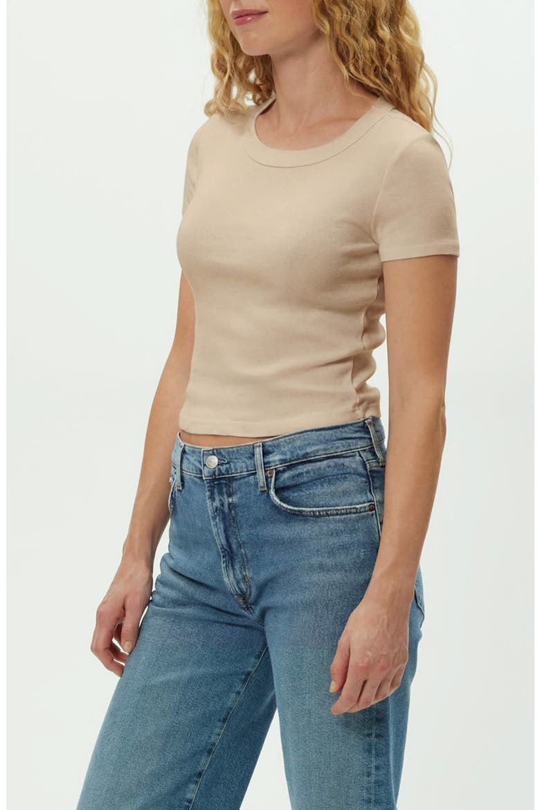 Mimi Crop T-Shirt, Alternate, color, MACADAMIA
