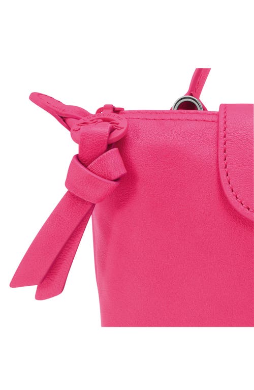 Longchamp Le Pliage Pink Leather Cosmetics Case In Pink