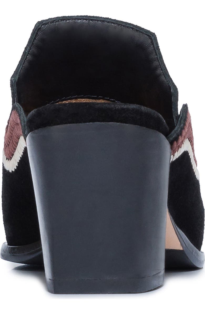 Bernardo Footwear Brooklyn Embroidered Mule, Alternate, color, Black Split Suede