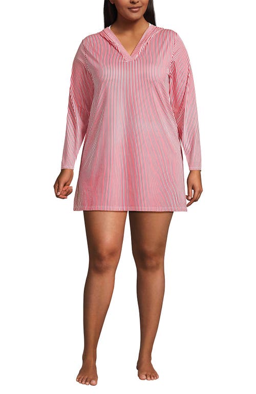 Lands' End Plus Size Sunshade Upf 50 Hooded Mini Swim Swim Cover-up Dress In Multi