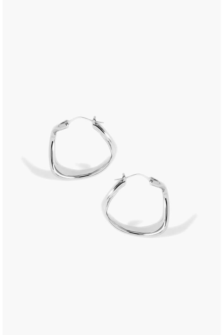 Curved Maxi Hoop Earrings in Silver, Alternate, color, Silver