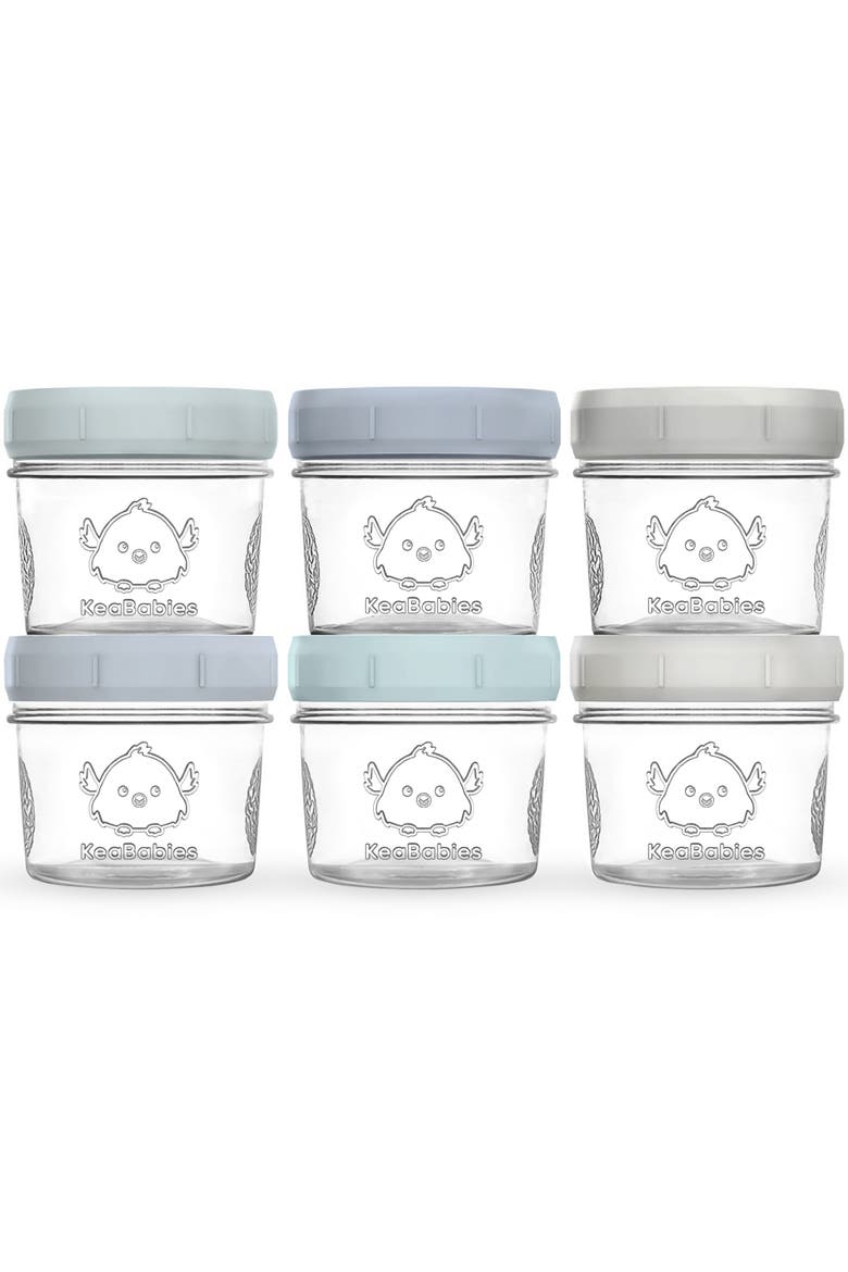 6-Pack Prep Jars Food Glass Containers, Main, color, Slate