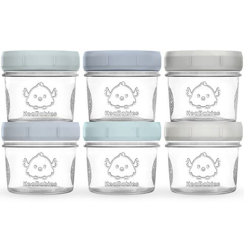 6-Pack Prep Jars Food Glass Containers
