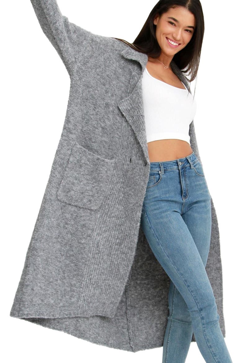 Born To Run Sustainable Sweater Coat, Alternate, color, Grey
