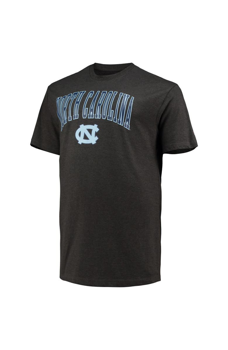Champion Men's Champion Heathered Charcoal North Carolina Tar Heels Big & Tall Arch Over Wordmark T-Shirt, Alternate, color, 