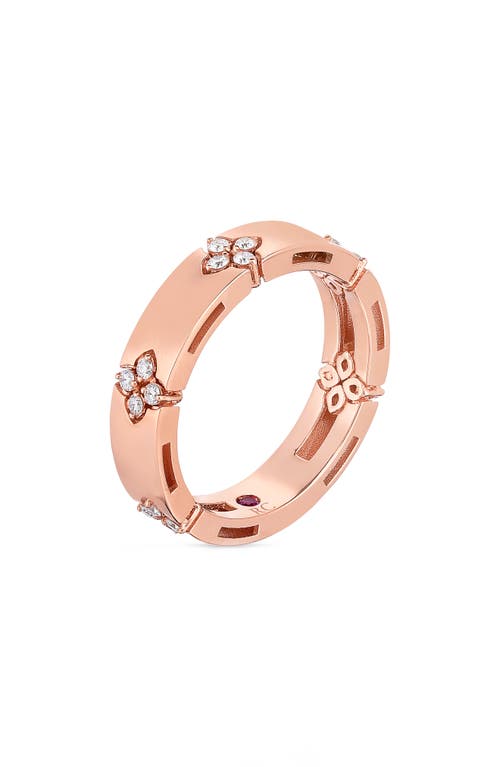 Roberto Coin Love in Verona Diamond Band Ring in Rose Gold/diamond