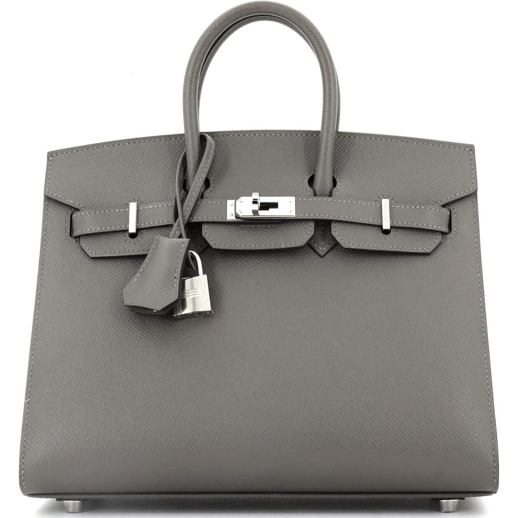 Pre-owned Hermes Hermes Birkin Sellier Bag Grey Epsom With Palladium Hardware 25 In Gray