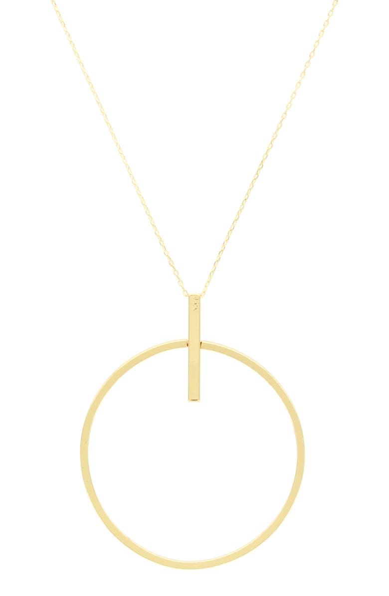 OLIVIA WELLES Circle Pendant Necklace, Main, color, Gold