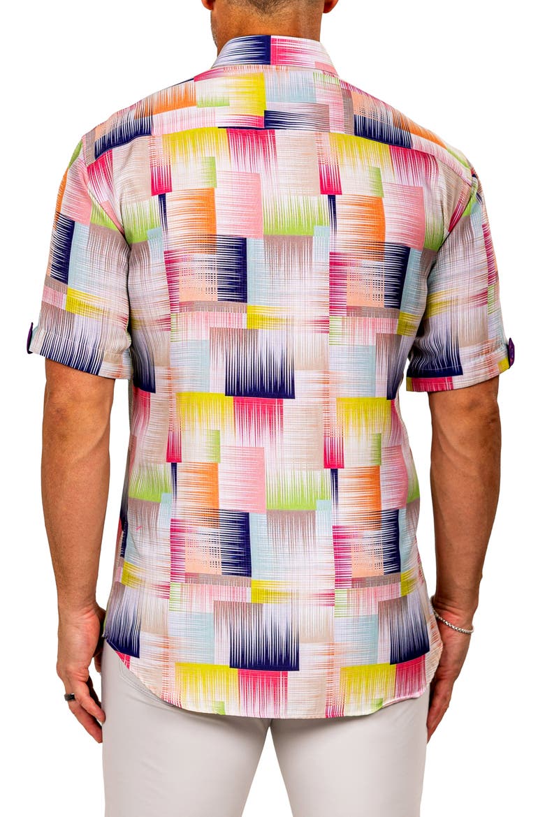 Galileo Marthy Short Sleeve Button-Up Shirt, Alternate, color, WHITE MULTI