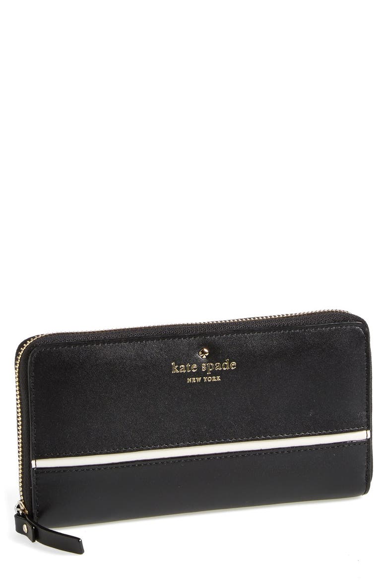 'branton square - lacey' zip around wallet (Nordstrom Exclusive), Main, color, BLACK