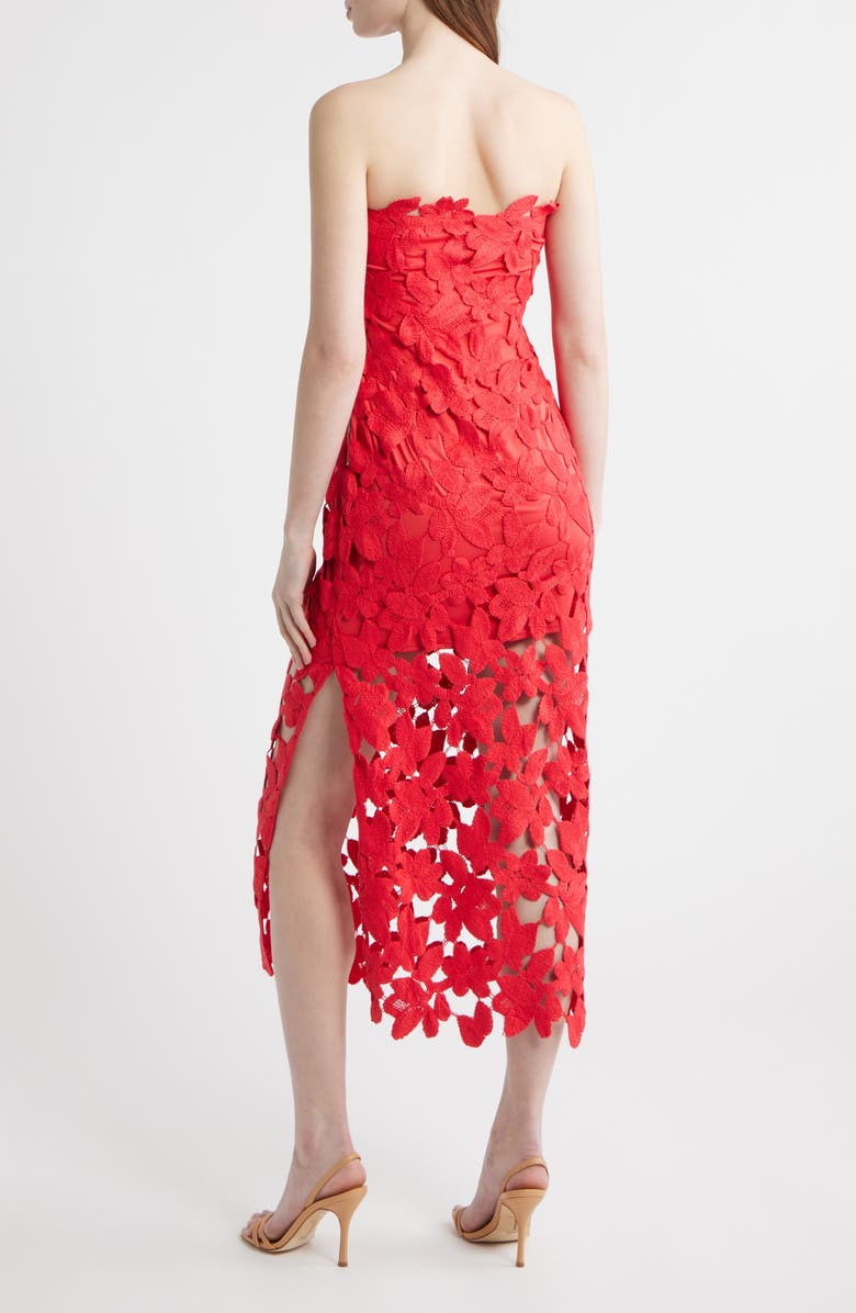Saylor Philomena Sleeveless Lace Midi Dress, Alternate, color, Cherry Red