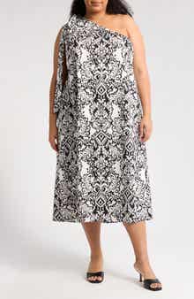 Renee C One-Shoulder Midi Dress