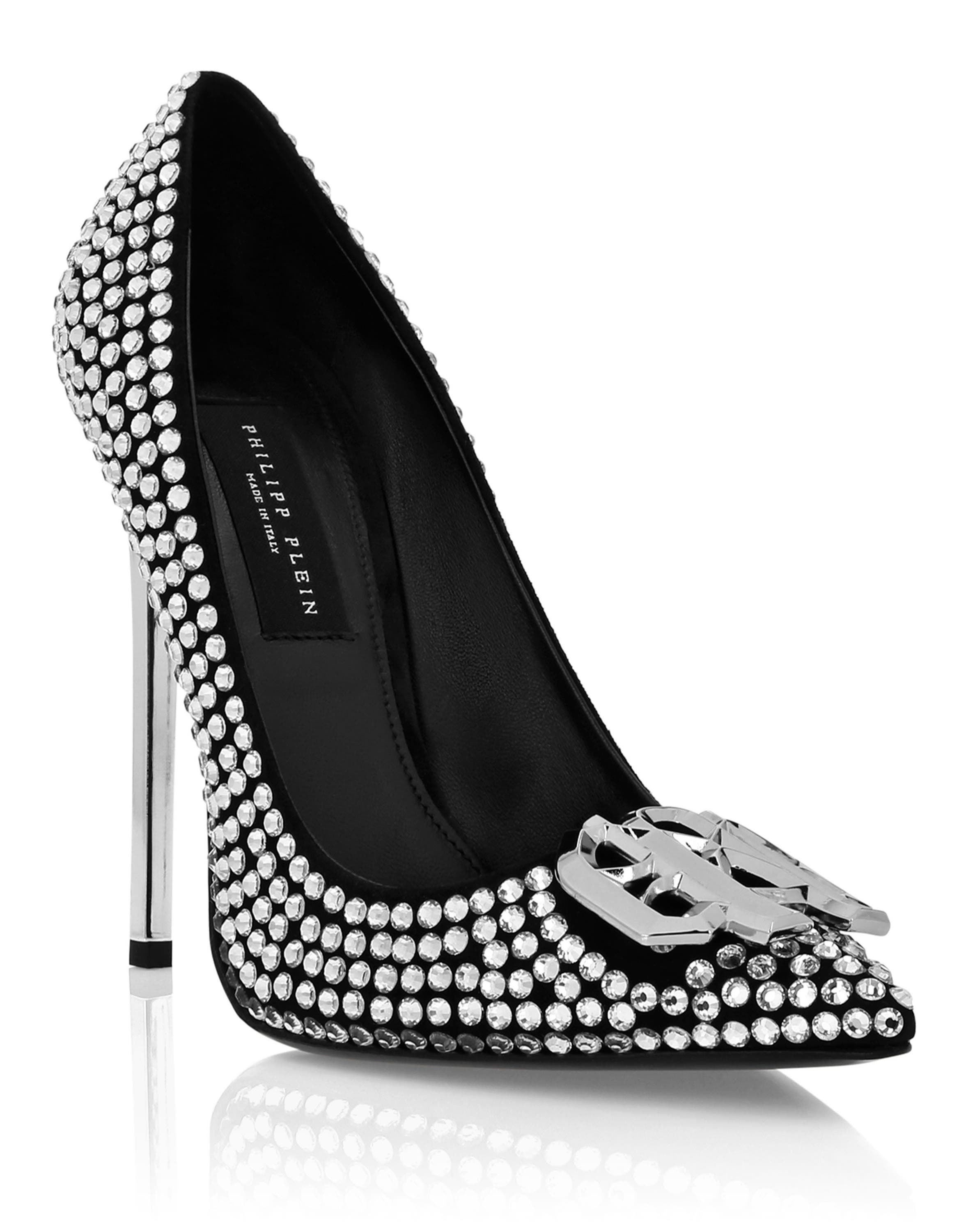 Strass High Plein Heels Decollete Gothic Plein Women, Main, color, crystal