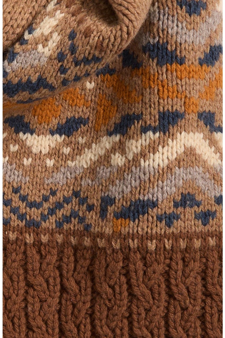 Mountain Fair Isle Scarf, Alternate, color, BROWN