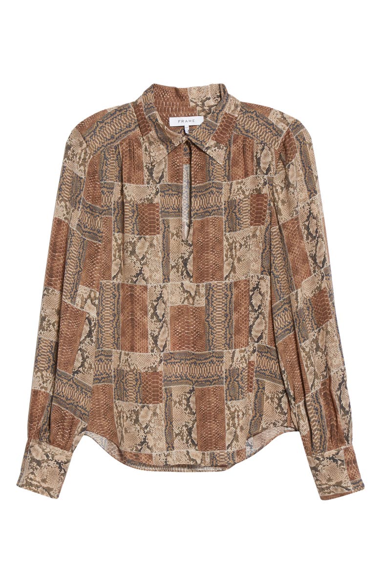 FRAME Willa Snake Print Silk Blouse, Alternate, color,