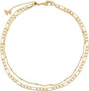 BY ADINA EDEN Figaro X Ball Chain Double Strand Anklet
