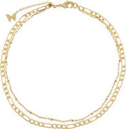 BY ADINA EDEN Figaro X Ball Chain Double Strand Anklet