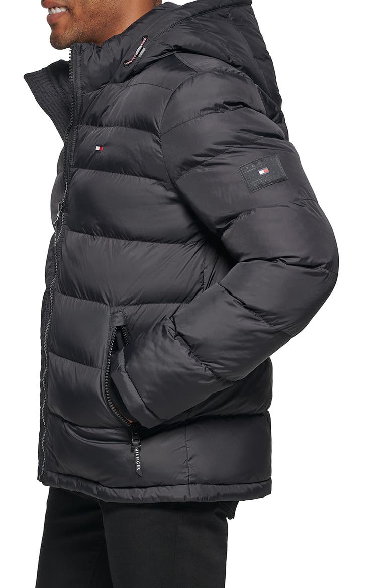 Classic Nylon Puffer Jacket, Alternate, color, BLACK
