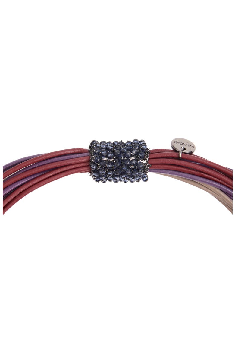 Multi Strand Faux Leather Cord Necklace, Alternate, color, RED MULTI