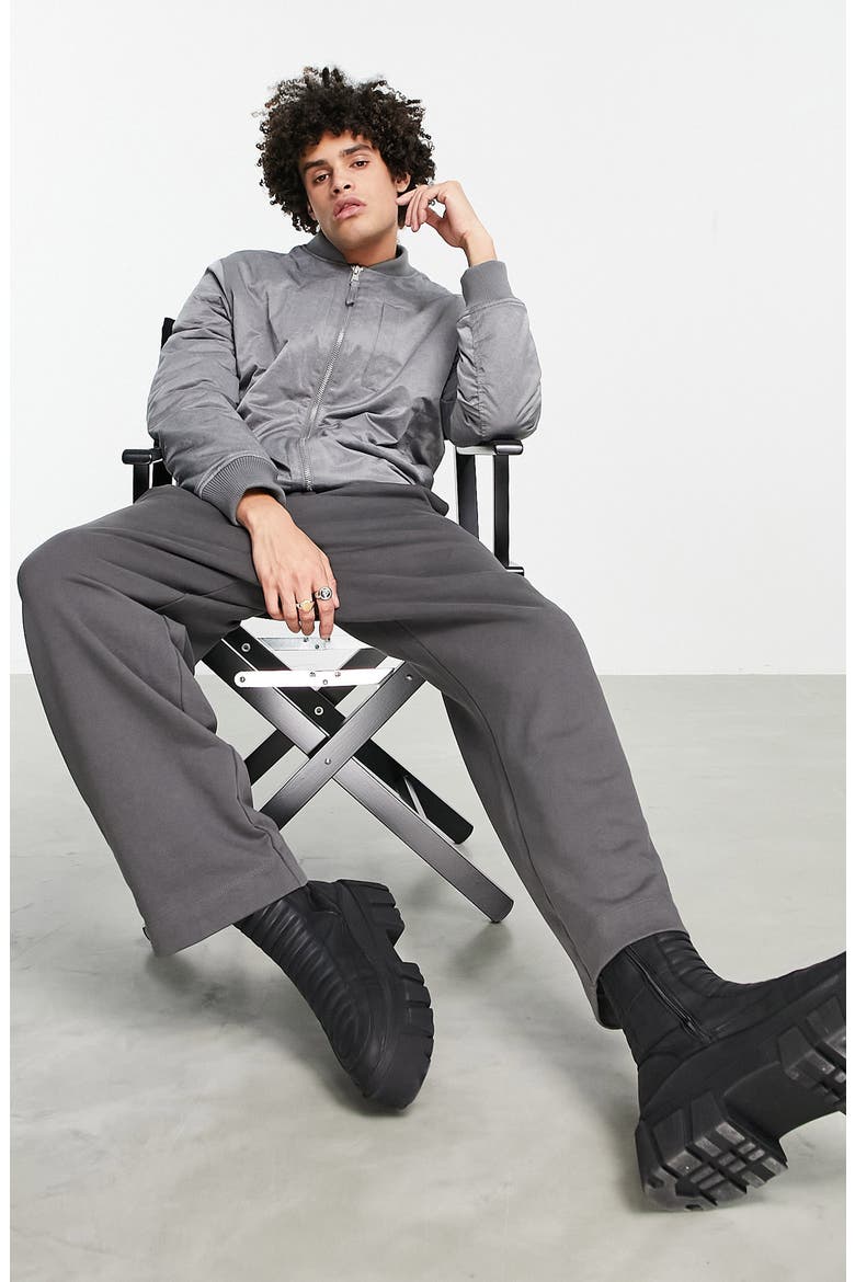 Washed Bomber Jacket, Alternate, color, CHARCOAL