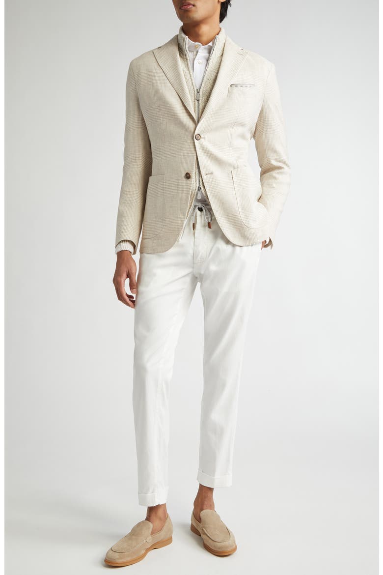 Unstructured Plaid Linen & Wool Blend Sport Coat, Alternate, color, 02 SAND