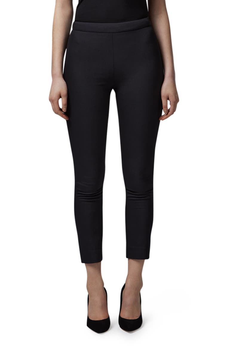 Evan Crop Crepe Pants, Main, color, BLACK