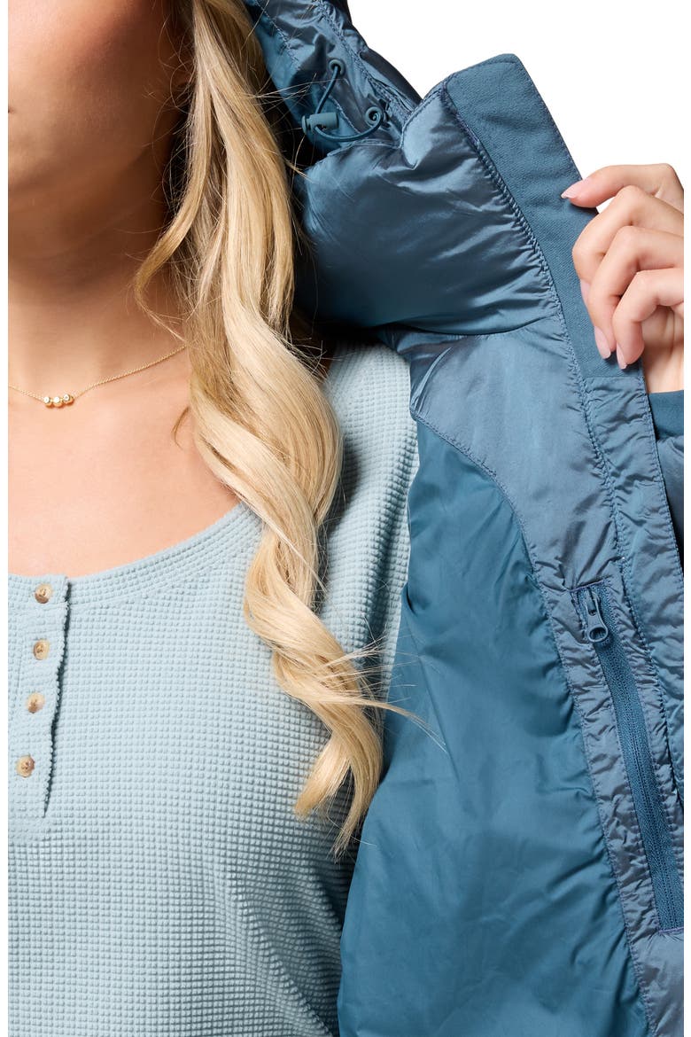 Amaze Puff Hooded Jacket, Alternate, color, EVERBLUE HIGH SHINE