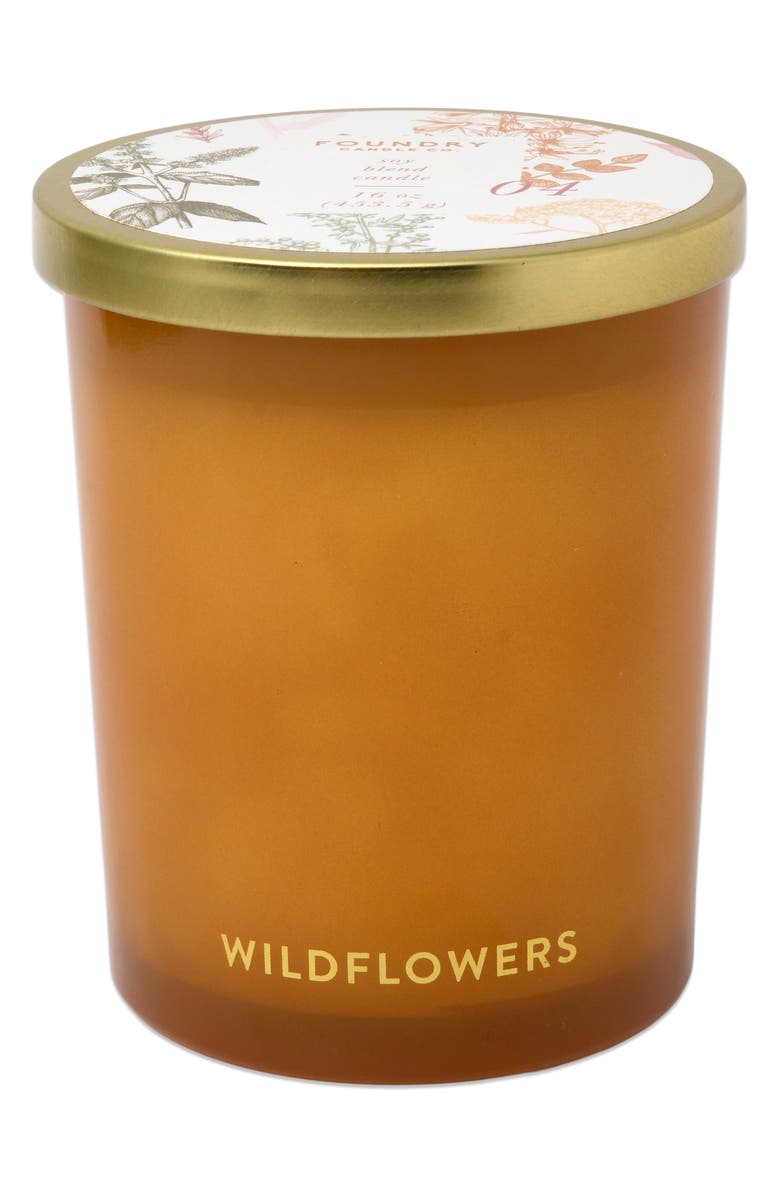 Foundry Candle Co. Tinted Glass Scented Candle, Main, color, Wildflowers