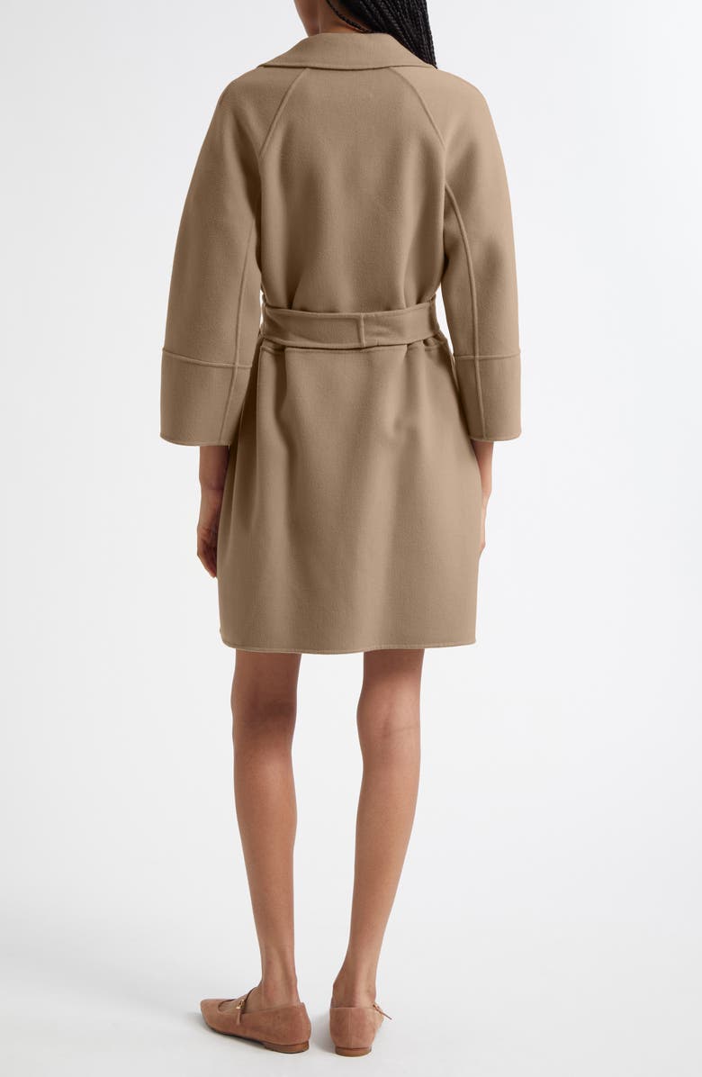 Max Mara Arona Double Face Virgin Wool Belted Coat, Alternate, color, Turtledove