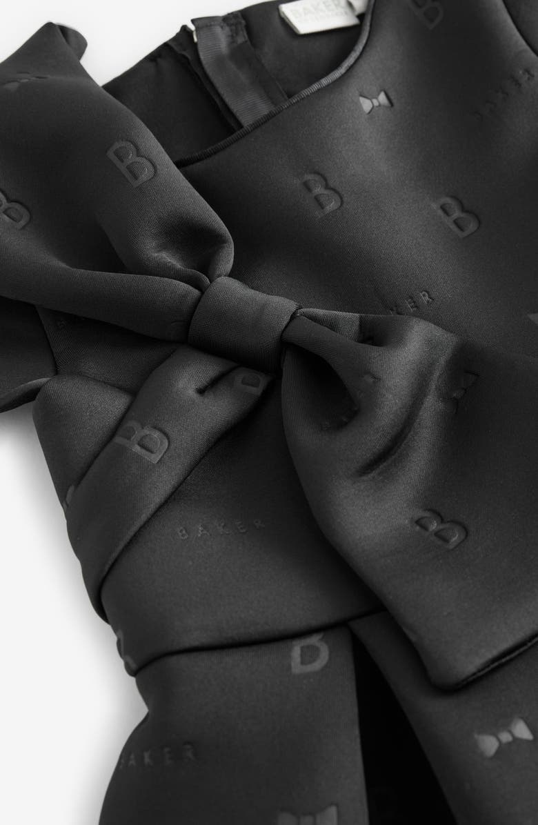 Baker by Ted Baker Kids' Bow Embossed Scuba Knit Dress, Alternate, color, 