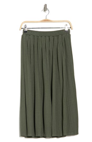 ADRIANNA PAPELL ADRIANNA PAPELL SLIT PLEATED MIDI SKIRT