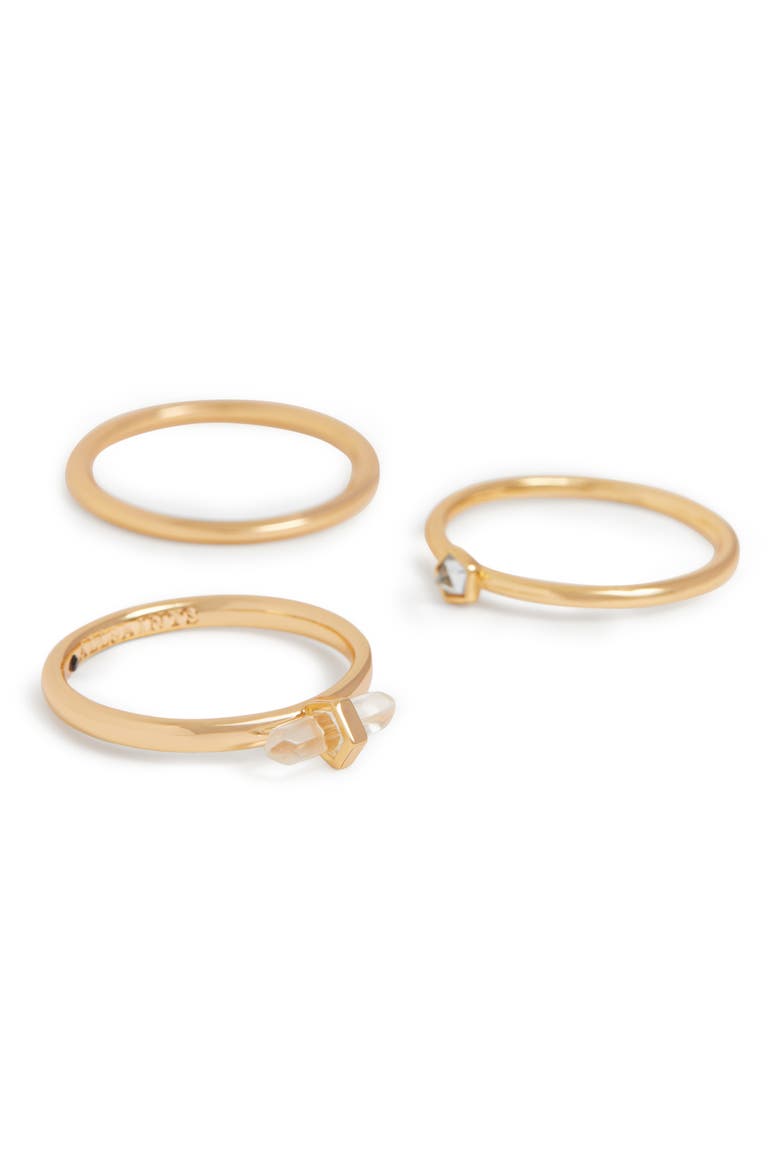 Set of 3 Stackable Rings, Alternate, color, CRYSTAL/ GOLD