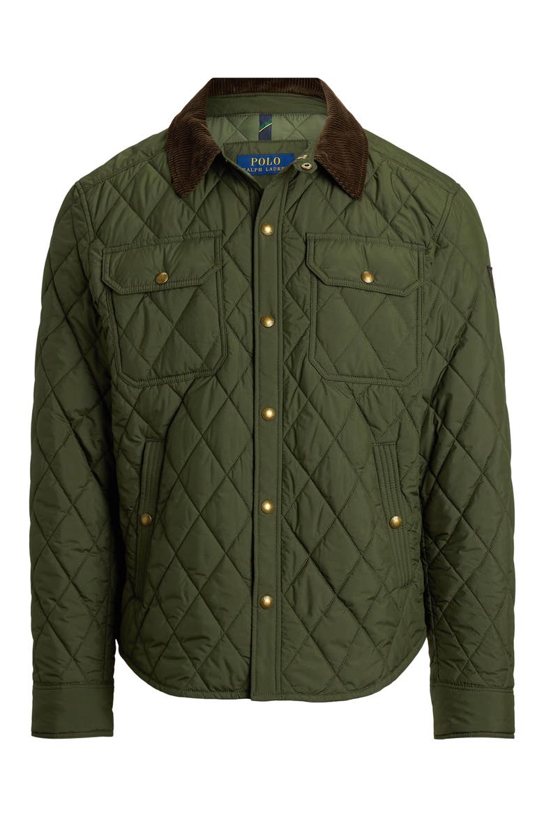 Diamond Quilted Shirt Jacket, Alternate, color, COMPNY OLV