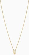 Oradina 14K Yellow Gold Sweet Oval Pendant Necklace