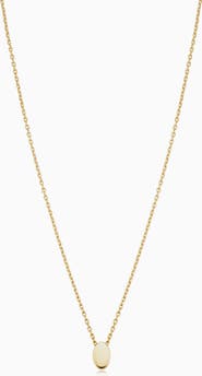 Oradina 14K Yellow Gold Sweet Oval Pendant Necklace