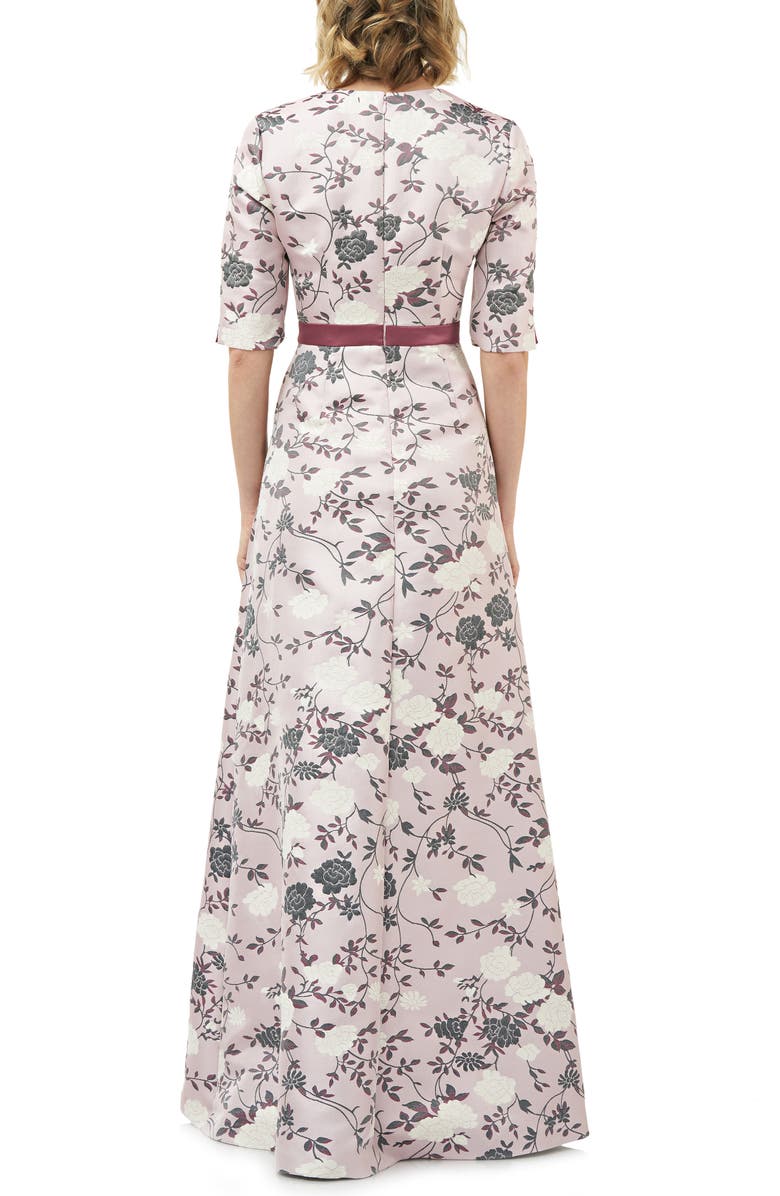 Kay Unger Flower Jacquard Gown, Alternate, color, 