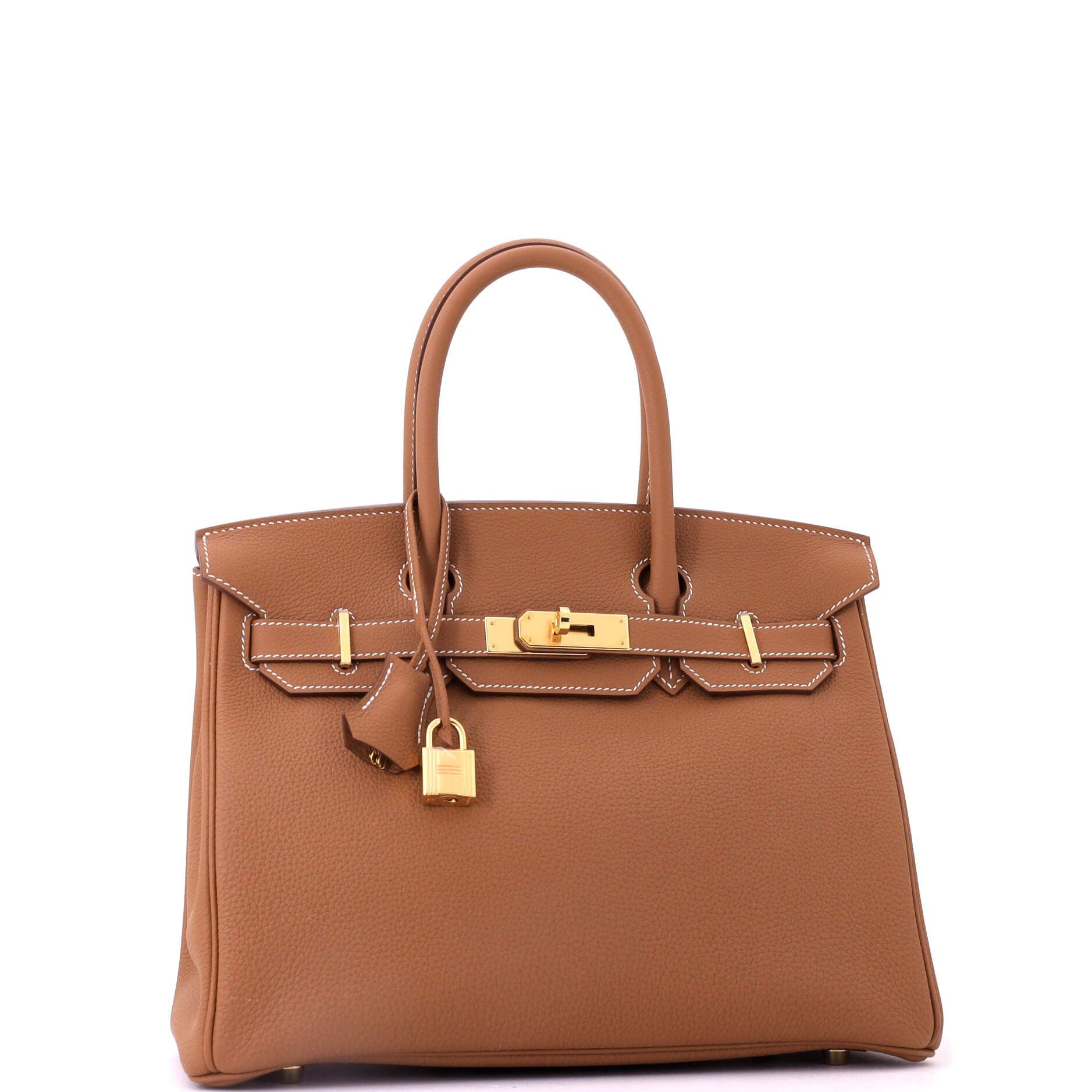Pre-Owned Hermes Birkin Handbag Brown Togo with Gold Hardware 30, Alternate, color, Gold
