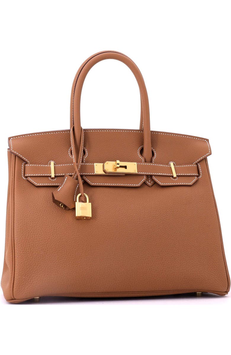 Pre-Owned Hermes Birkin Handbag Brown Togo with Gold Hardware 30, Alternate, color, Gold