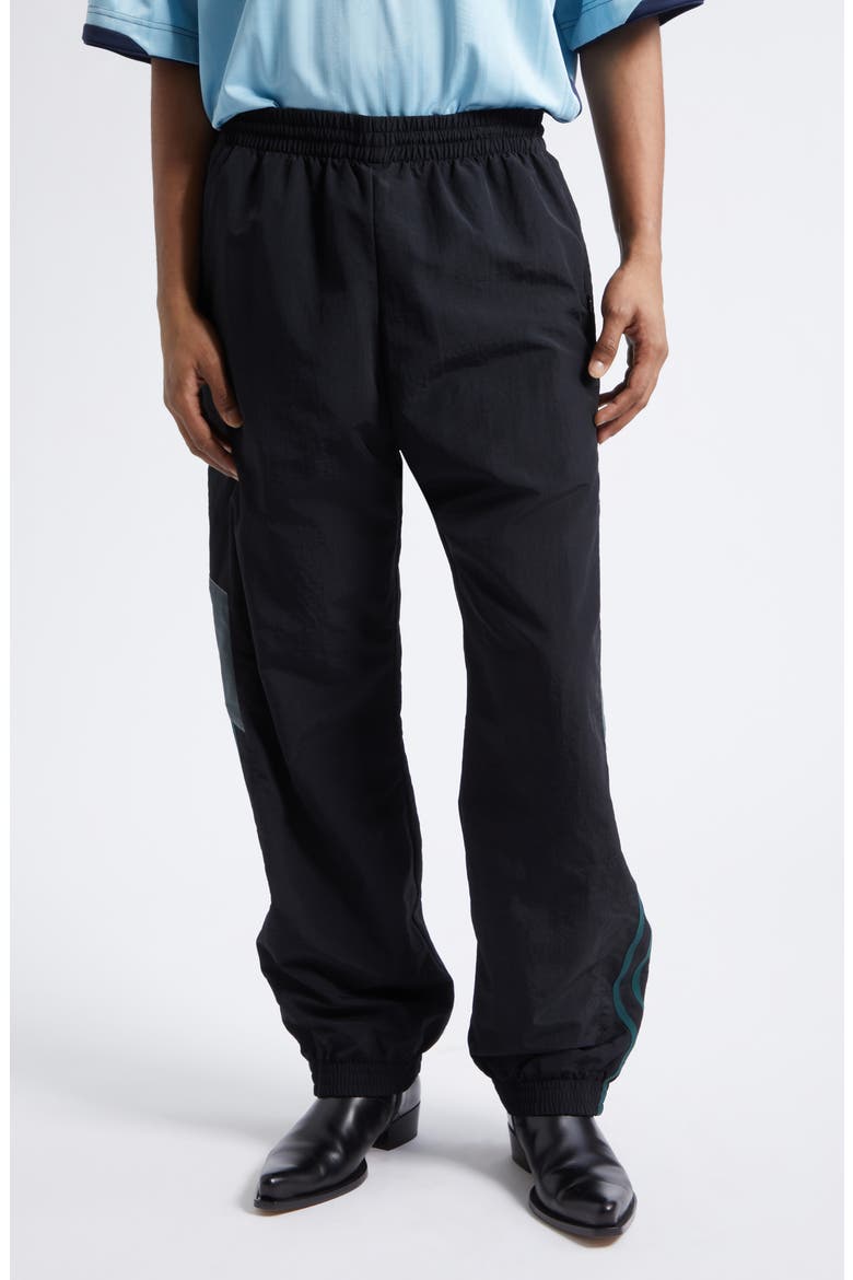 Paneled Nylon Track Pants, Main, color, BLACK TEAL