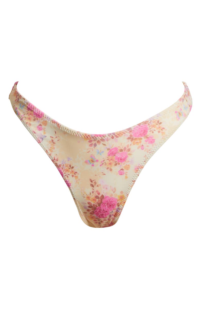 HOUSE OF CB Capri Floral High Leg Bikini Bottoms, Alternate, color, Floral Print