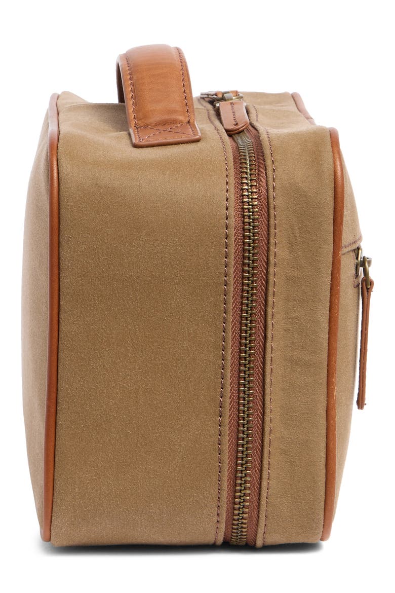 Antique Cotton & Leather Dopp Kit, Alternate, color, CAMEL